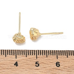ナゲット真鍮スタッドピアス  18KGP本金メッキ  5x6.5mm&nbsp;EJEW-F403-01G