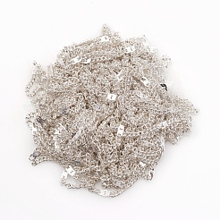 はんだ付け真鍮被覆鉄アズキチェーン  銀  1.5x1x0.5mm  5 M /袋&nbsp;CH-CJC0001-02A-S