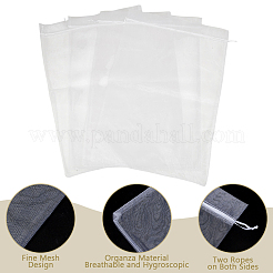 オーガンジー包装用巾着袋50個  長方形  ホワイト  40x60x0.1cm&nbsp;ABAG-DR0001-11B