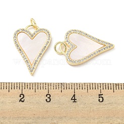 Brass Micro Pave Clear Cubic Zirconia Pendants&nbsp;KK-L211-015G-01