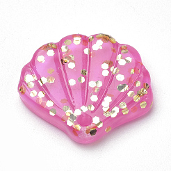 樹脂製ペンダントペンダント  シェル  ミックスカラー  20x22x3mm  穴：1.6mm&nbsp;CRES-S303-50