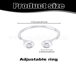 女性用真鍮プラスチックパール指輪セット3個  ホワイト  内径：17mm  3個/セット&nbsp;RJEW-LP0003-50B