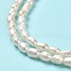 天然養殖淡水パールビーズ連売り  ライス  グレード2a+  フローラルホワイト  4.5~6x3~4x3~4mm  穴：0.5mm  約66~70個/連  14.17''（36センチメートル）&nbsp;PEAR-E016-123