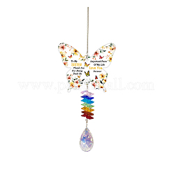 Glass Teardrop Hanging Suncatchers&nbsp;HJEW-WH0201-018