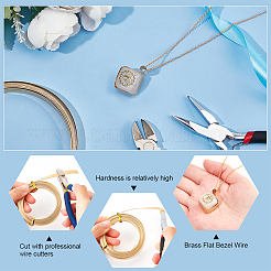 Brass Flat Bezel Wire&nbsp;CWIR-WH0001-C01