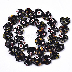 Handmade Millefiori Lampwork Beads Strands&nbsp;X-LAMP-N023-001B