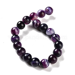 Natural Striped Agate/Banded Agate Beads Strands&nbsp;G-Z060-A01-C12