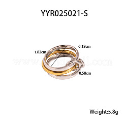 重ね付けできるステンレス製指輪  本金メッキ&ステンレススチールカラー  1.8mm  内径：18.2mm&nbsp;UW8774-2