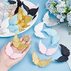 36個 6色 プラスチック製天使の羽飾り  工芸品の翼  diyのクリスマスプレゼントに  ケーキデコレーション  ミックスカラー  80x50mm  6個/カラー&nbsp;DIY-AR0002-99B