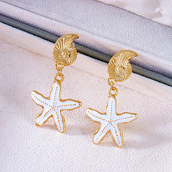 Alloy Enamel Dangle Stud Earrings&nbsp;WGF525D-01