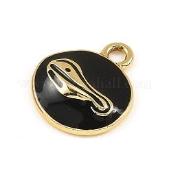 Blended Coffee Alloy Enamel Pendants&nbsp;ENAM-B038-01G-01