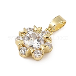 Brass Micro Pave Cubic Zirconia Pendants&nbsp;KK-U041-02G-03