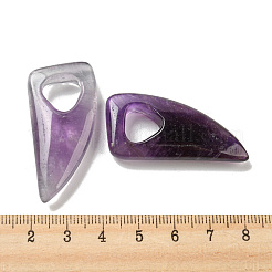 天然石アメジストペンダント  ホーンチャーム  41~43x20x7.5~8mm  穴：10.5~11mm&nbsp;G-M417-03E