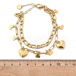 304 Stainless Steel Multi-Strand Charm Bracelets&nbsp;BJEW-C089-02G