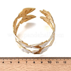 女性用304ステンレススチールエナメルカフバングル  蝶結び  ゴールドカラー  内径：1.97インチ（5cm）&nbsp;BJEW-E112-01G