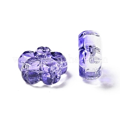 透明通常ガラスビーズ  花  ミックスカラー  13x13.5x6mm  穴：1.2mm&nbsp;X-GLAA-C022-01
