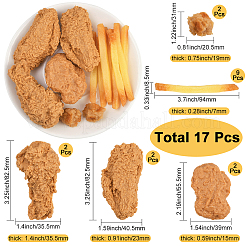 17個5スタイルの人工プラスチックモデル  模造食品  ディスプレイ装飾用  ミックスカラー  31~94x8.5~77x7~35.5mm&nbsp;DJEW-SC0001-18