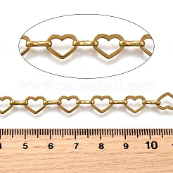 イオンプレーティング（IP）304ステンレススチールハートリンクチェーン  溶接されていない  18KGP本金メッキ  9.5x7.5x1mm&nbsp;CHS-S012-18G