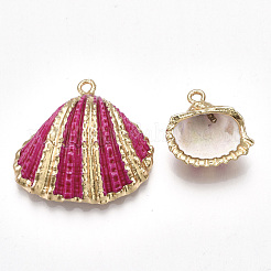 Spray Paint & Electroplate Sea Shell Pendants&nbsp;SSHEL-S262-09