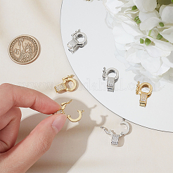 6Pcs 2 Colors Brass Micro Pave Clear Cubic Zirconia Twister Clasps&nbsp;KK-OC0001-47