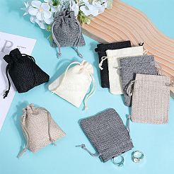 24Pcs 4 Colors Burlap Packing Pouches Drawstring Bags&nbsp;ABAG-BBC0001-08