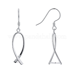 Anti-Tarnish Rhodium Plated 925 Sterling Silver Earring Findings&nbsp;STER-F048-38P