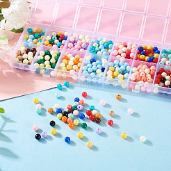 560 個 14 色不透明アクリルビーズ  ラウンド  ミックスカラー  5~5.5x5.5~5.8x5.5~5.8mm  穴：1.5mm  40個/カラー&nbsp;SACR-TA0001-47