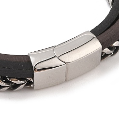 Braided Microfiber Leather Multi-strand Bracelets&nbsp;BJEW-B096-25AS