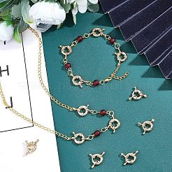 真鍮スプリングリング留め具15セット  ベイルビーズ/チューブベイル付き  ニッケルフリー  18KGP本金メッキ  11.5mm  穴：2.5mm&nbsp;KK-FH0003-06