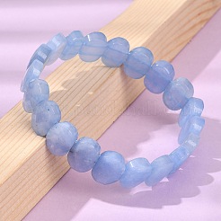 Oval Natural Malaysia Jade Beaded Stretch Bracelets&nbsp;G-P589-02A-01