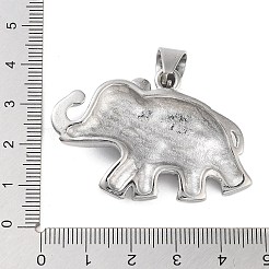 304ステンレススチールマイクロパヴェクリアキュービックジルコニアペンダント  象  ステンレス鋼色  33x44x8mm  穴：10x7mm&nbsp;STAS-K281-02P