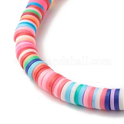 30Pcs 30 Style Polymer Clay Heishi Beaded Stretch Bracelets Set with Inspiration Word&nbsp;BJEW-JB07593