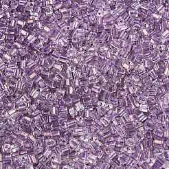 内側が透明なガラスシードビーズ6/0個。  三角形  紫色のメディア  3.5x3.5x3.5mm  穴：0.9mm  約4500個/ポンド&nbsp;SEED-N006-003L