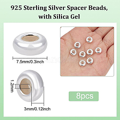 8Pcs 925 Sterling Silver Spacer Beads&nbsp;STER-BC0001-61A