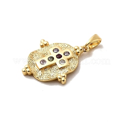 Brass Micro Pave Cubic Zirconia Pendants&nbsp;KK-H089-33G-02