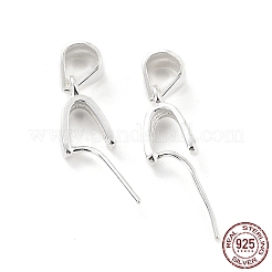 925スターリングシルバーアイスピック・ピン・ベイル  ティアドロップ  銀  8x4x2mm  穴：4x3mm  内径：3mm  ピン：0.6mm&nbsp;STER-Z001-122S-01
