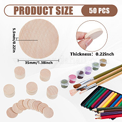 Unfinished Wooden Flat Round Cutouts&nbsp;WOOD-WH0050-042A