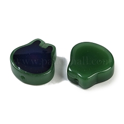 ツートンガラスムードビーズ  温度感知色変化ビーズ  兎  シーグリーン  14x14x6mm  穴：1.2mm&nbsp;GLAA-Z007-13D