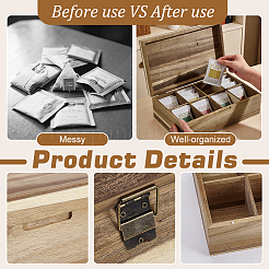 Wood 8-Compartment Storage Box&nbsp;CON-WH0133-011
