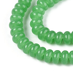 ジェイド風ガラスビーズ連売り  ロンデル  ライムグリーン  6x3mm  穴：1mm  約118~121個/連  14.96~15.31''（38~38.9センチメートル）&nbsp;GLAA-T025-6mm-06A