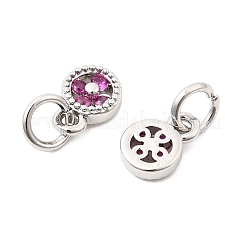 Brass Micro Pave Cubic Zirconia Pendants&nbsp;KK-Z147-01P