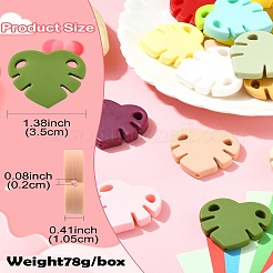18Pcs 18 Colors Monstera Leaf Food Grade Eco-Friendly Silicone Beads&nbsp;SIL-CJ0002-76