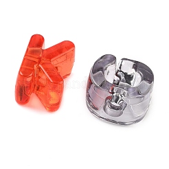 アクリルヨーロピアンビーズ  大穴ビーズ  文字L  ミックスカラー  18.5~21x11~20.5x13mm  穴：6mm  約173個/500g&nbsp;MACR-L016-08