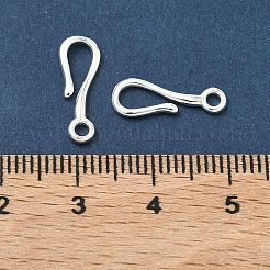 925スターリングシルバーフッククラスプ  銀  15x5.5x1mm  穴：1.6mm&nbsp;STER-A050-09A-S
