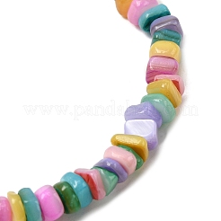 Dyed Natural Freshwater Shell Beads Stretch Bracelets for Girl&nbsp;BJEW-JB12281