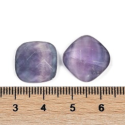 天然のカラフルな蛍石カボション  正方形  多面カット  15x15x5.5mm&nbsp;G-I370-04A