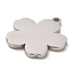 変色しない304ステンレススチールペンダント  花のチャーム  ステンレス鋼色  18x16x1mm  穴：1.2mm&nbsp;LS-STAS-E199-04P