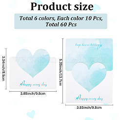 60Pcs 6 Colors Paper Greeting Cards&nbsp;DIY-GF0011-24