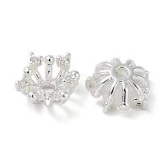 Brass Micro Pave Clear Cubic Zirconia Bead Caps&nbsp;KK-U045-05S