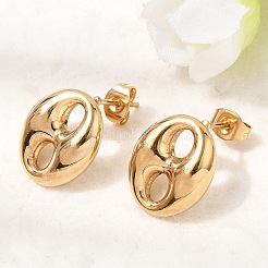 6 Pairs 304 Stainless Steel Stud Earrings&nbsp;EJEW-P340-02G